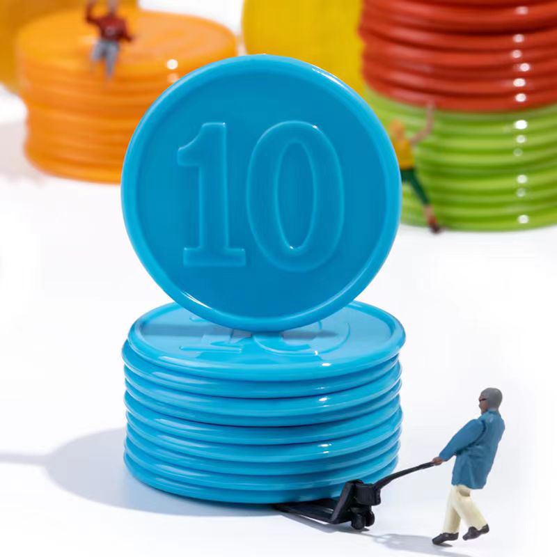 Math Manipulative Set - 40PCS Poker Chips Met Nummers Tellen