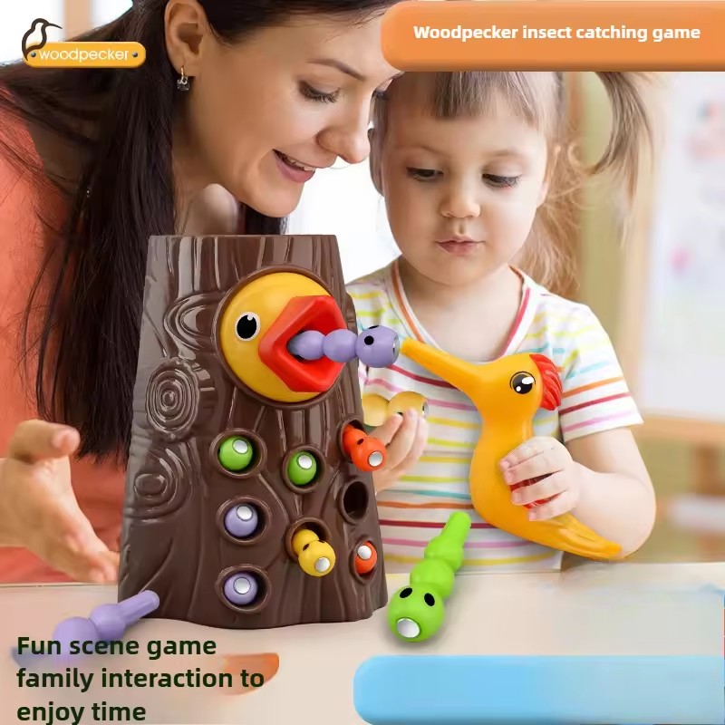 Montessori Shelf Toy - Spechtpuzzel Speelgoed Insecten vangen Klein spel