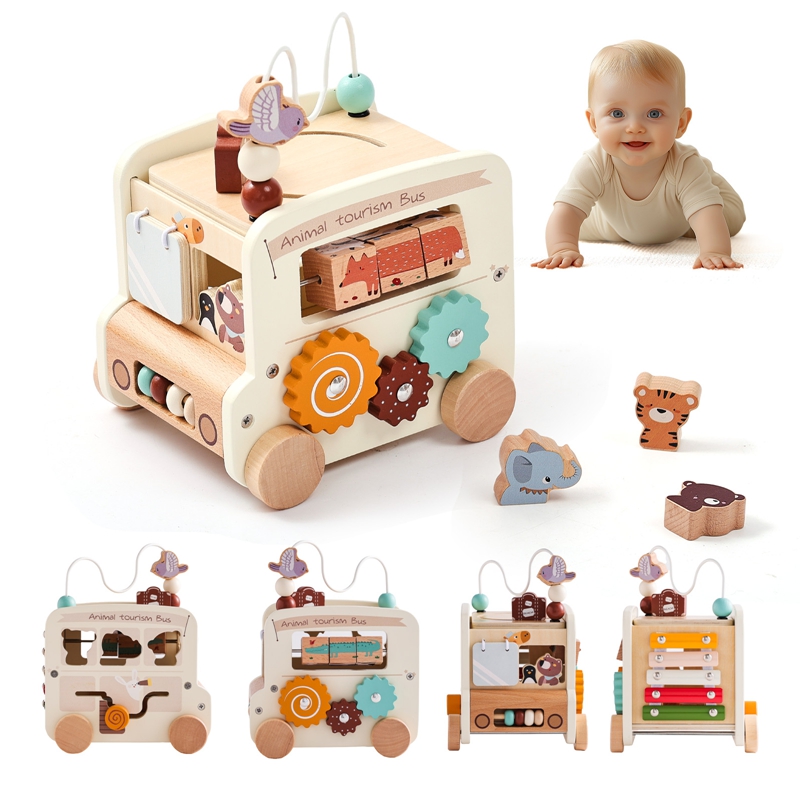 Kids Educational Box - Montessori houten kinderspeelgoed, drukke speelgoeddozen, educatieve