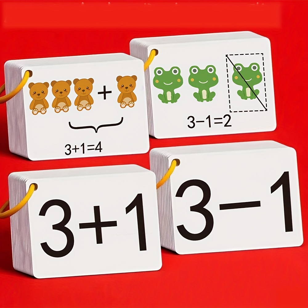 Math Manipulative Set - 132 kaarten met optel- en aftrekproblemen,