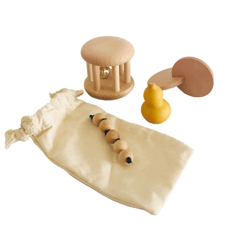Kids Educational Box - Montessori Houten Bel Rammelaar In Elkaar
