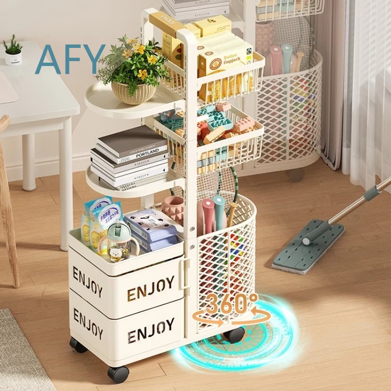 Montessori Shelf Toy - Multifunctionele opbergorganizer voor kinderspeelgoed, Montessori-leerwagen met