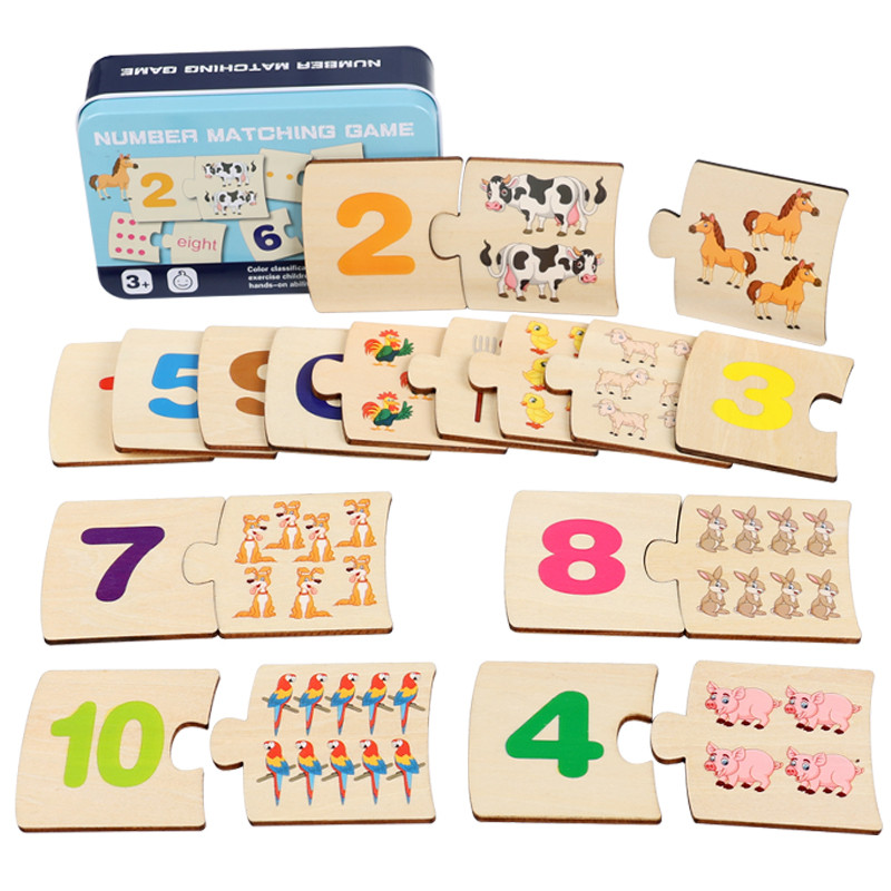 Kids Educational Box - Kinderen Ijzeren Doos Nummer Verlichting Gekoppeld