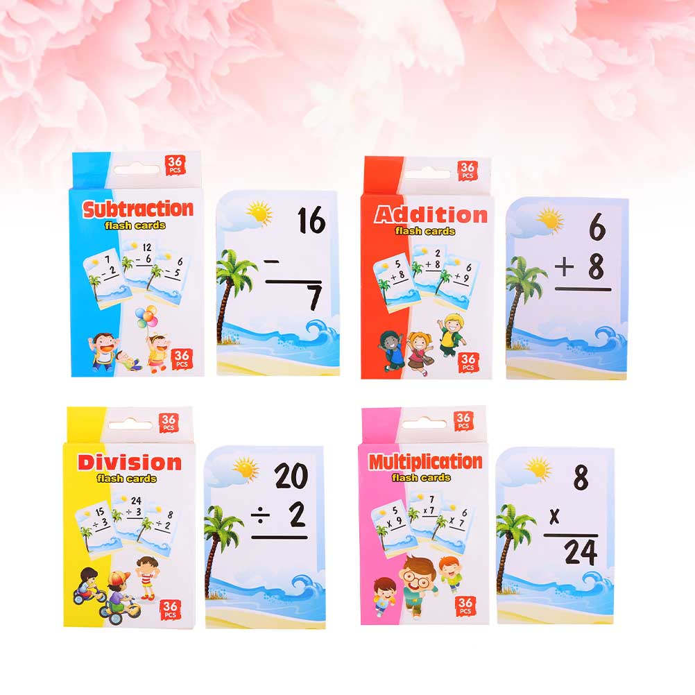 Kids Educational Box - 4 dozen wiskunde-studiekaarten voor kinderen, onderwijs