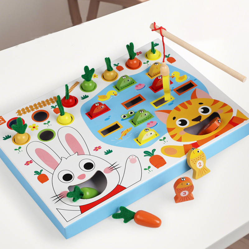 Montessori Shelf Toy - Montessori-speelgoed voor peuters Trek wortelvissen Gesimuleerde
