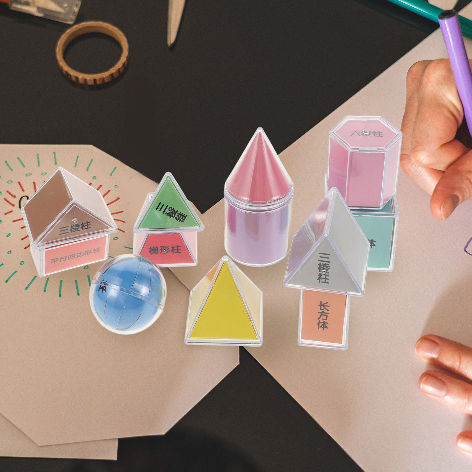 8-delige set geometrische vorm - Math Manipulative Set recensie en prijs