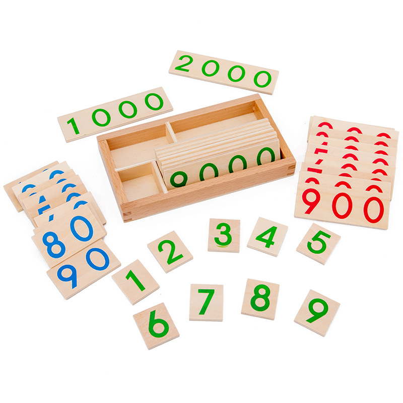 Houten Cijfers Kaart 1-9000 Mo - Math Manipulative Set recensie en prijs