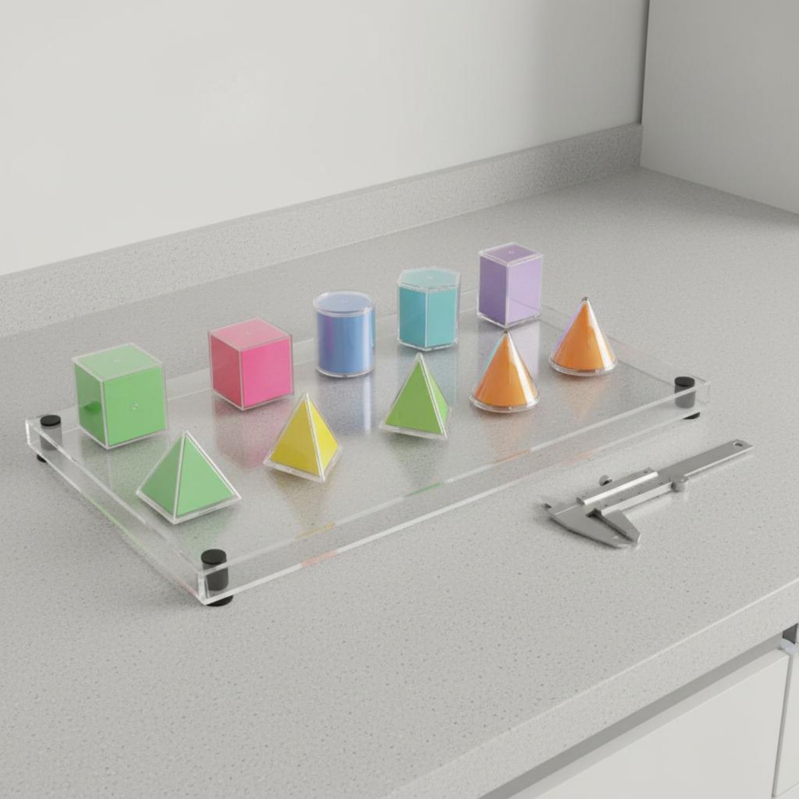 8 stuks transparante geometris - Math Manipulative Set recensie en prijs