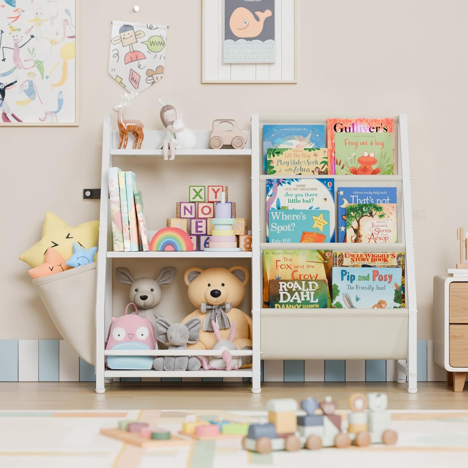 3-laags kinderboekenplank en s - Montessori Shelf Toy recensie en prijs