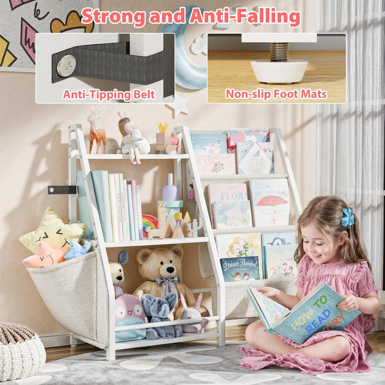 3-laags kinderboekenplank en s - Montessori Shelf Toy recensie en prijs